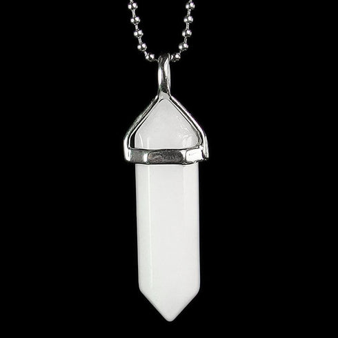 White Jade Gemstone Pendant Necklace